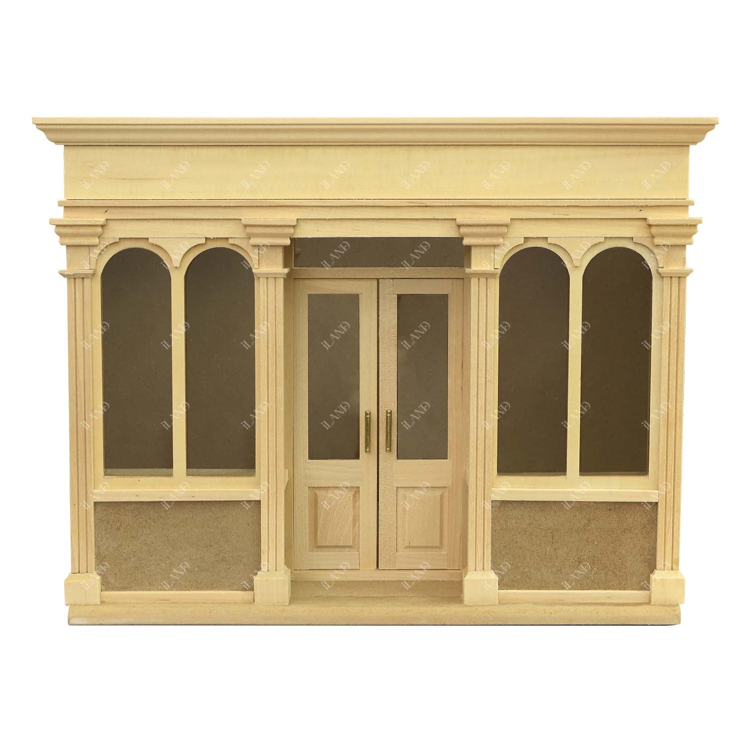 Wooden Dolllhouse Room Box w/ Double Doors & Transparent Roof – iLAND