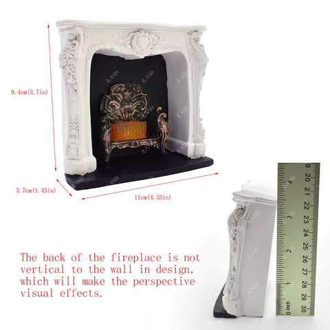 Rococo Dollhouse Fireplace w/ Tools & Firewood Rack