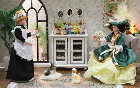 Dollhouse Furniture Mini Wine Cabinet