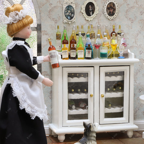 Dollhouse Furniture Mini Wine Cabinet