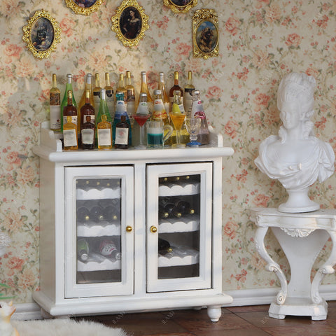 Dollhouse Furniture Mini Wine Cabinet