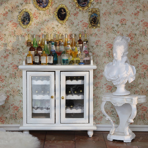Dollhouse Furniture Mini Wine Cabinet