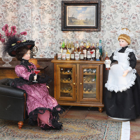 Dollhouse Furniture Mini Wine Cabinet
