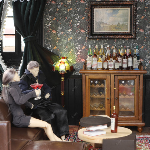 Dollhouse Furniture Mini Wine Cabinet