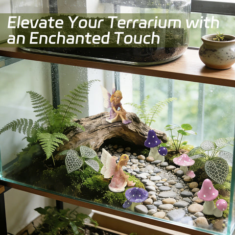 Fairy Garden Accessories Fake Mushroom Ornaments Glittery Fairy Figurines