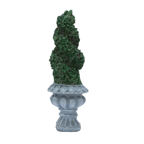 Fairy Garden Accessories Outdoor Mini Water Fountain & 2 Topiary Twist Trees in Pots