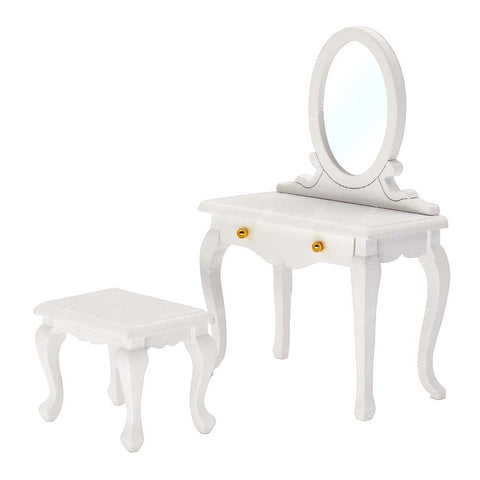 Dollhouse Furniture of White Metal Bed Set