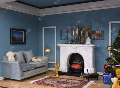 Dollhouse Neoclassical Fireplace & Tools 4pcs