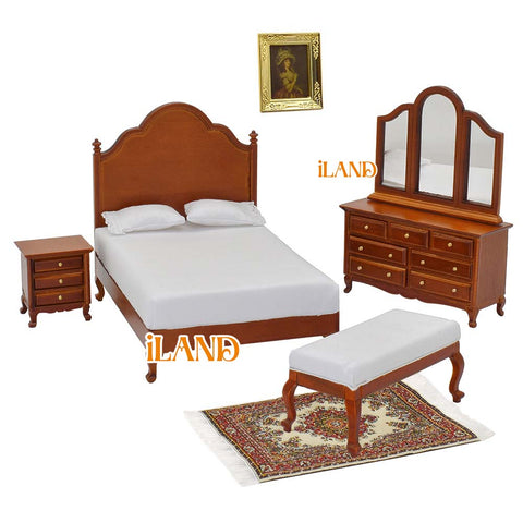 Vintage Dollhouse Bedroom Furniture Set