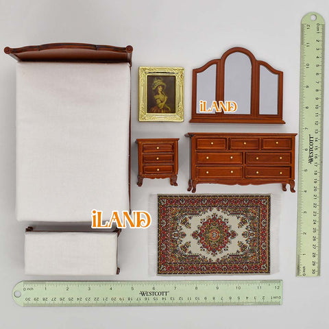 Vintage Dollhouse Bedroom Furniture Set